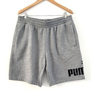 Puma Men's Size XL Shorts Big Logo Sports Relaxed Fit Gray Pockets